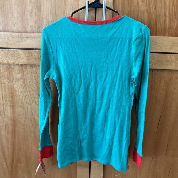 Wondershop Christmas Elf Shirt M Gold Red Green Long Sleeve NEW Stretch Pullover - Picture 7 of 8